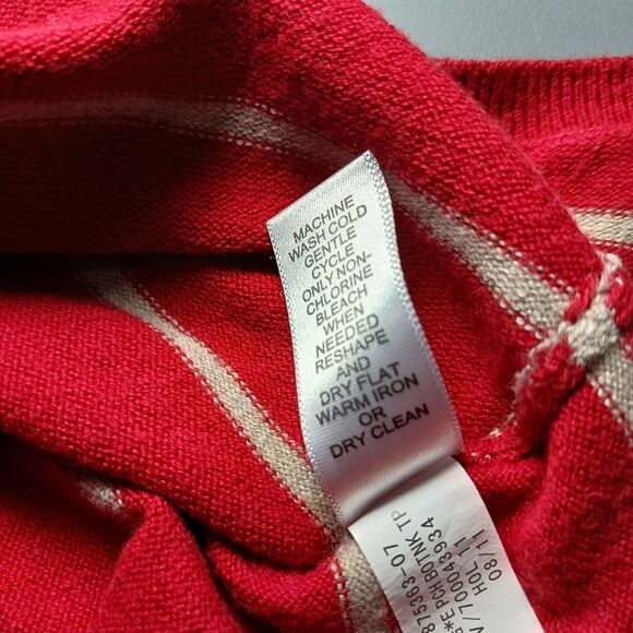 Banana Republic Womans XL Lightweight Long Sleeve Striped Sweater w/ Elbow Patch - Picture 4 of 12